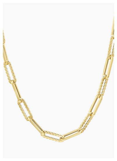 14K Twist Link Paper Clip Chain Necklace