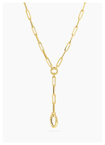 Paperclip Loop Charm Necklace Y Chain