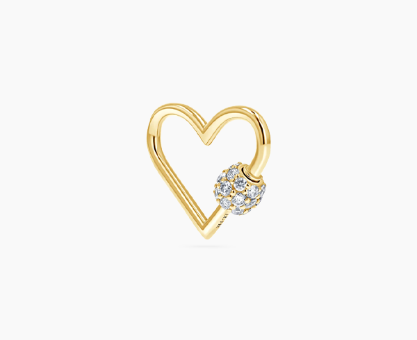 Diamond Heart Carabiner Connector Charm