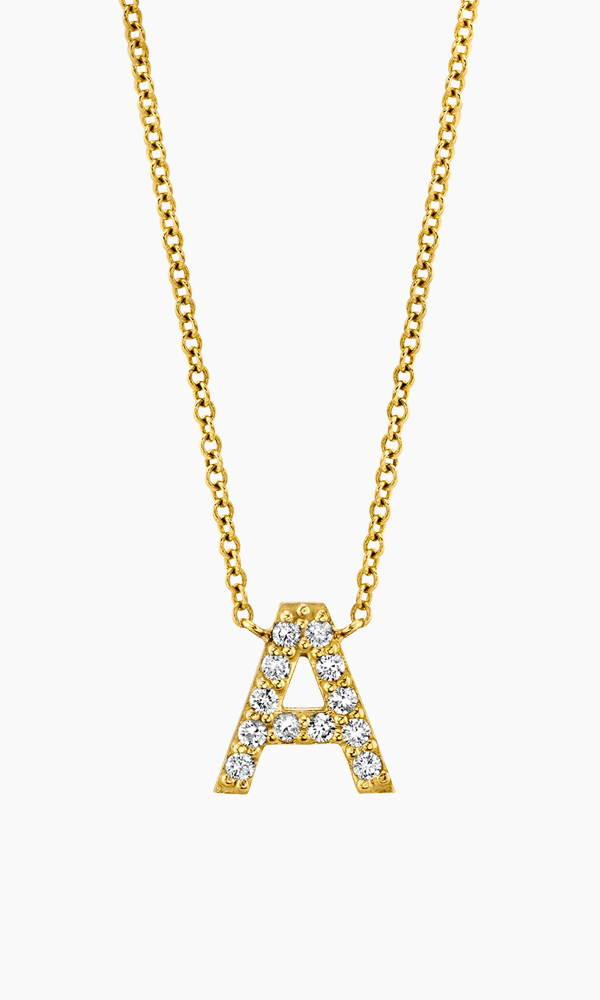 Diamond Pave Letter Necklace