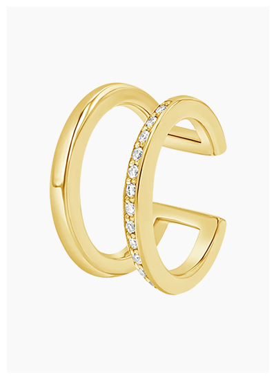 Diamond Pave Open Band Ear Cuff