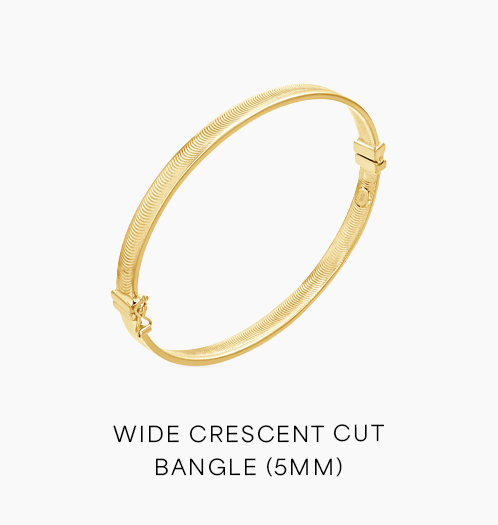Wide Crescent Cut Bangle (5mm)