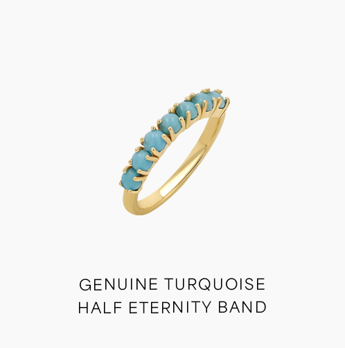 Genuine Turquoise Half Eternity Band