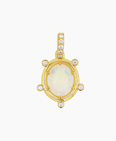 Opal and Diamond Halo Charm