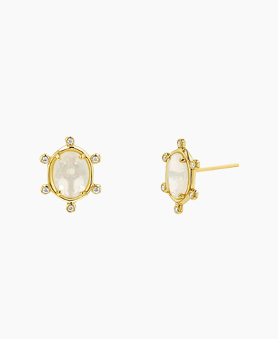 Opal and Diamond Halo Studs