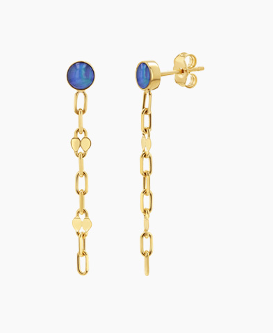 Opal Solitaire Sequin Earrings