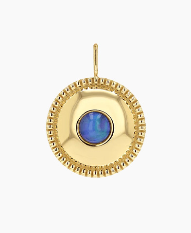 Beaded Opal Medallion Charm