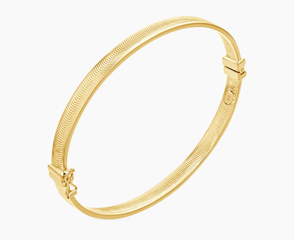 Wide Crescent Cut Bangle (5mm)