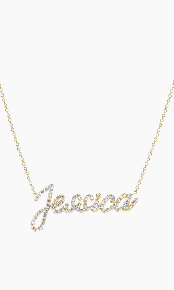 Diamond Custom Script Name Necklace