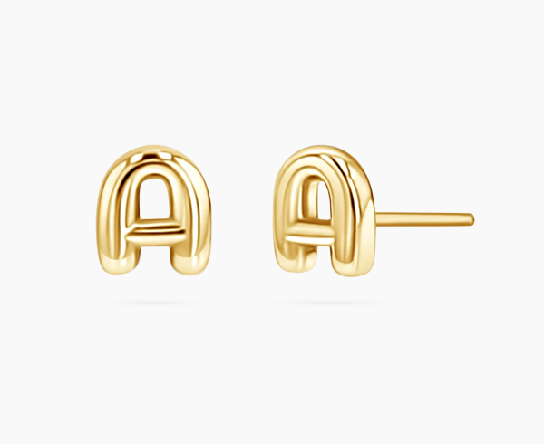 Mini Puff Letter Studs