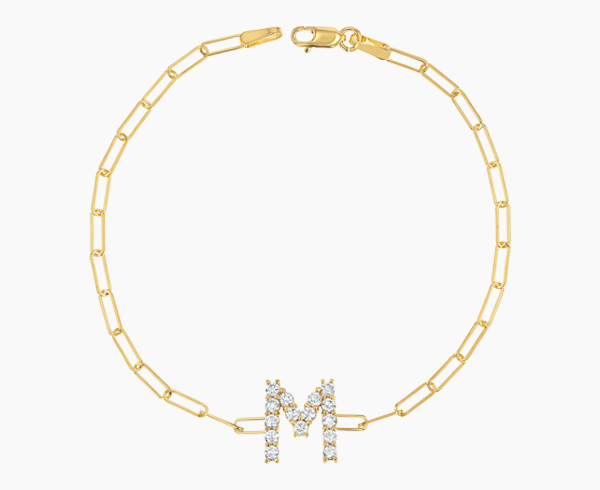 Grand Initial Paper Clip Bracelet