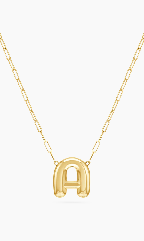 Oversized Puff Letter Necklace