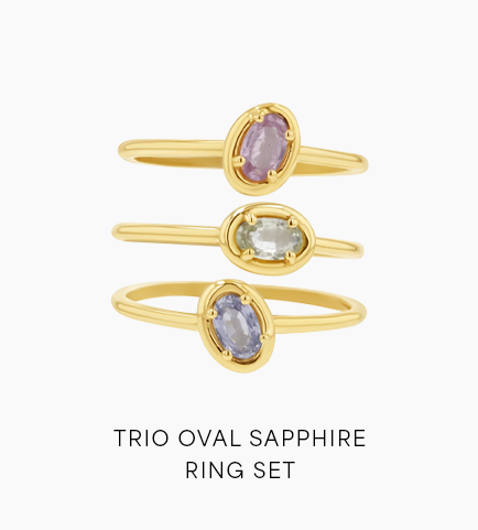 Trio Oval Sapphire Ring Set