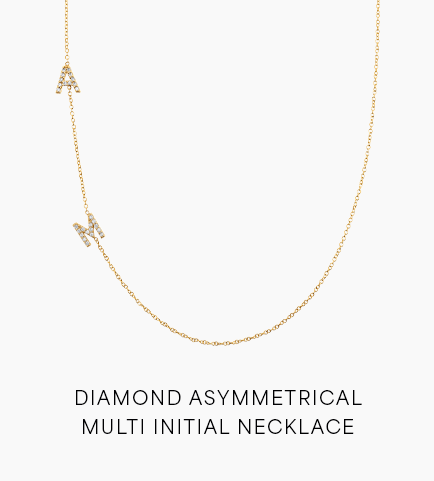 Diamond Asymmetrical Multi Initial Necklace