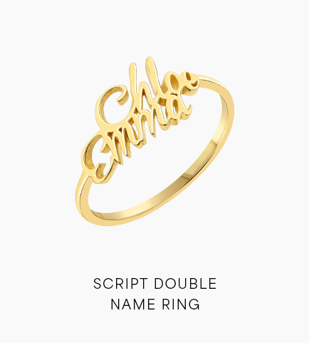 Script Double Name Ring
