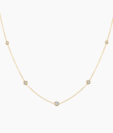 Diamond Bezel Strand Necklace