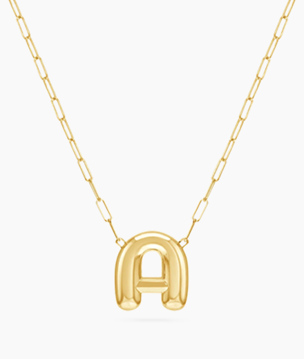 Oversized Puff Letter Necklace