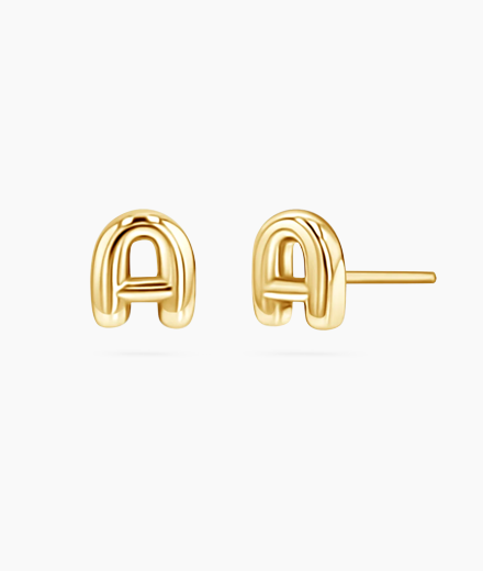 Mini Puff Letter Studs