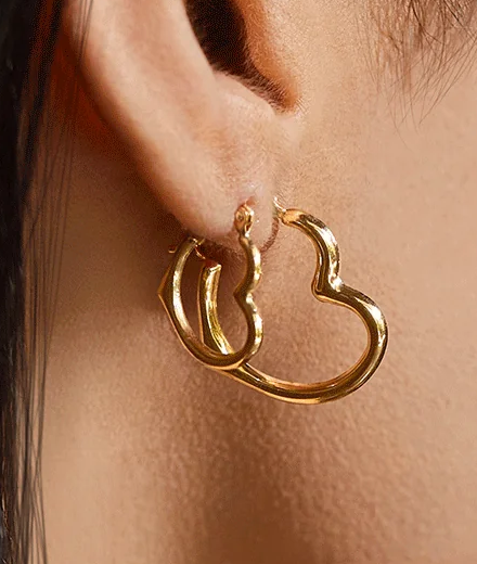 Heart Hoop Earrings
