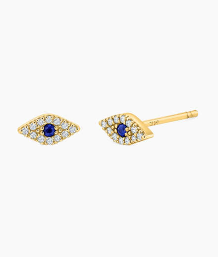 Pave Diamond Evil Eye Earrings