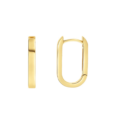 Paper Clip Huggie Hoop Earrings