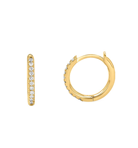 Diamond Huggie Hoop Earrings