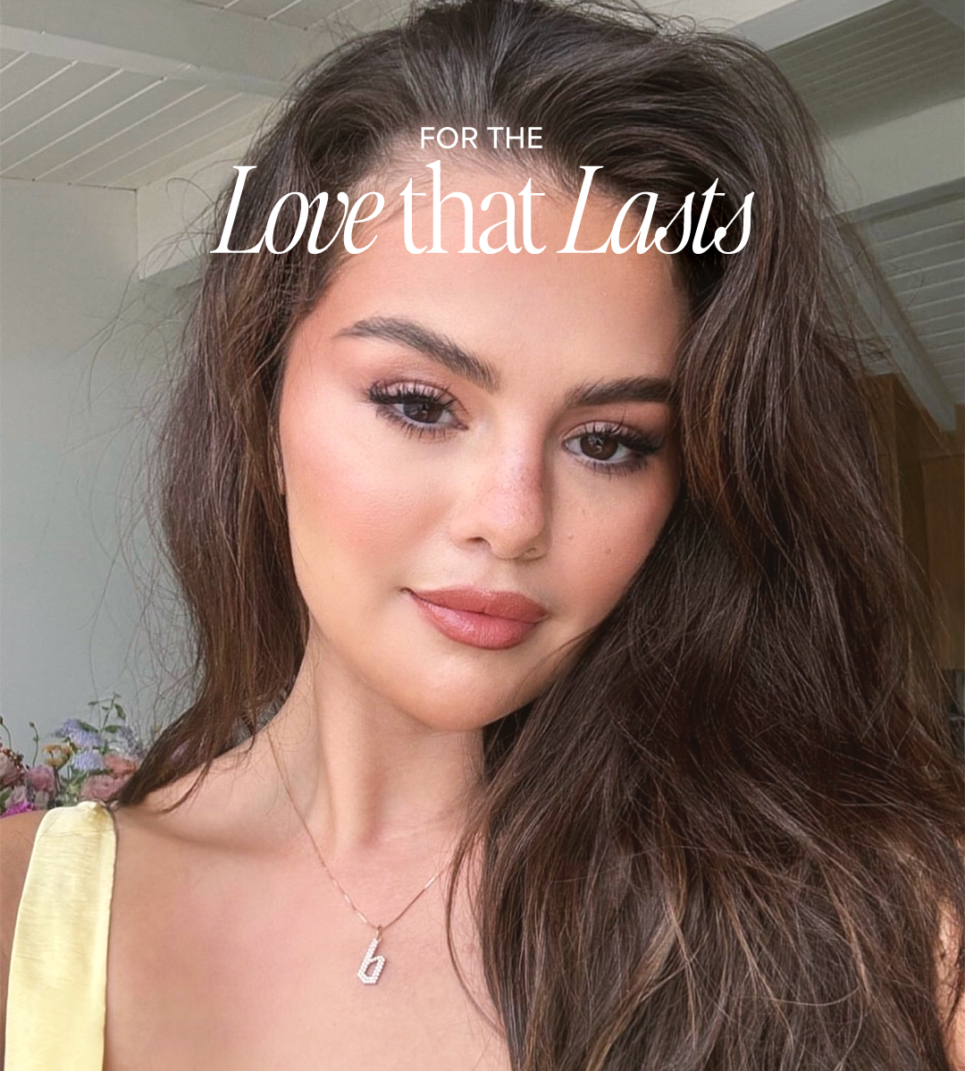 Selena Gomez wears the Diamond Gothic Old English Initial Charm