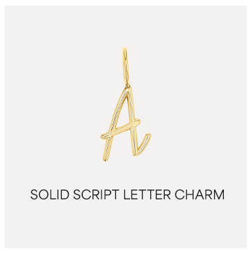 Solid Script Letter Charm