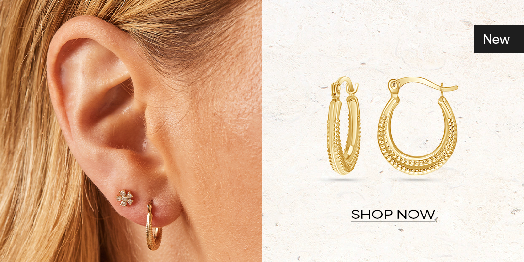 Beaded Crescent Hoops