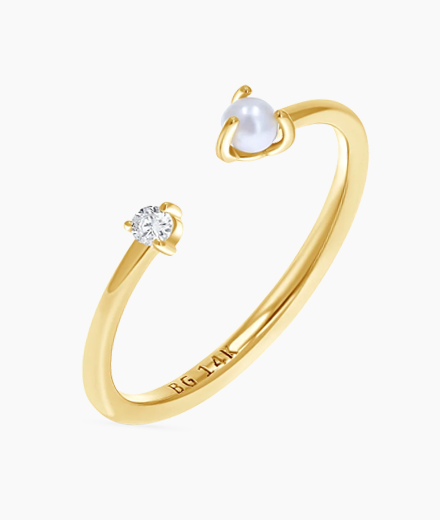 Luna Diamond and Pearl Ring