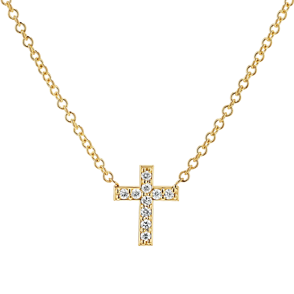 Image of Diamond Pave Cross Necklace
