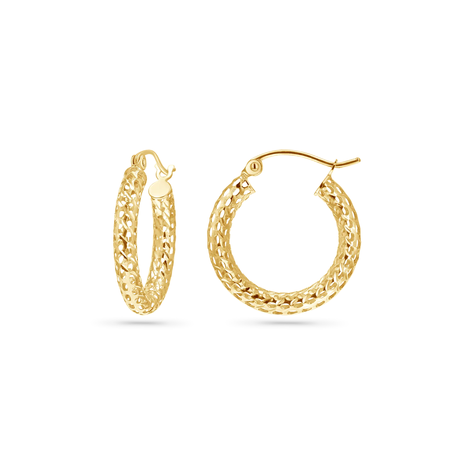Image of Mesh Diamond Cut Hoops
