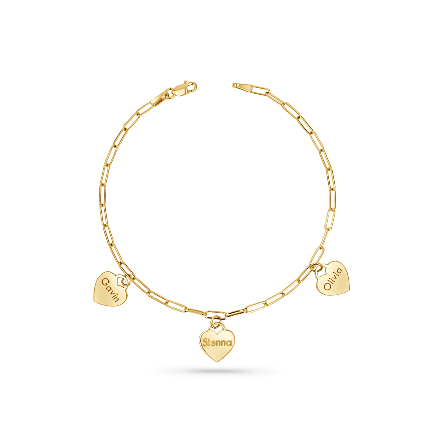 Image of Custom Name Drop Heart Charm Bracelet