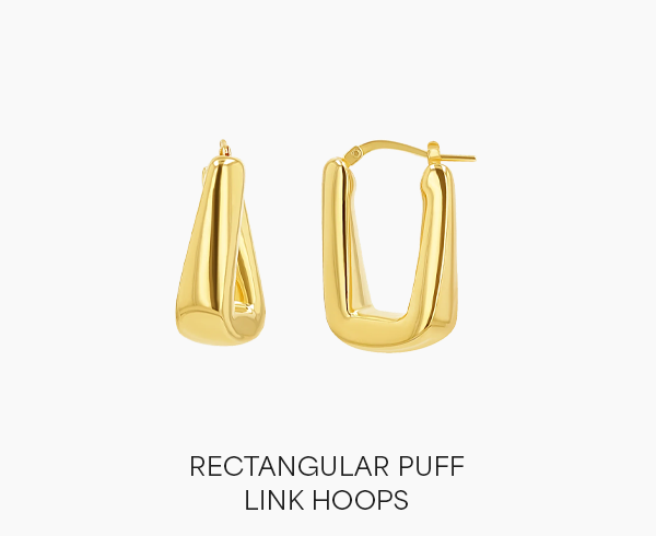 Rectangular Puff Link Hoops