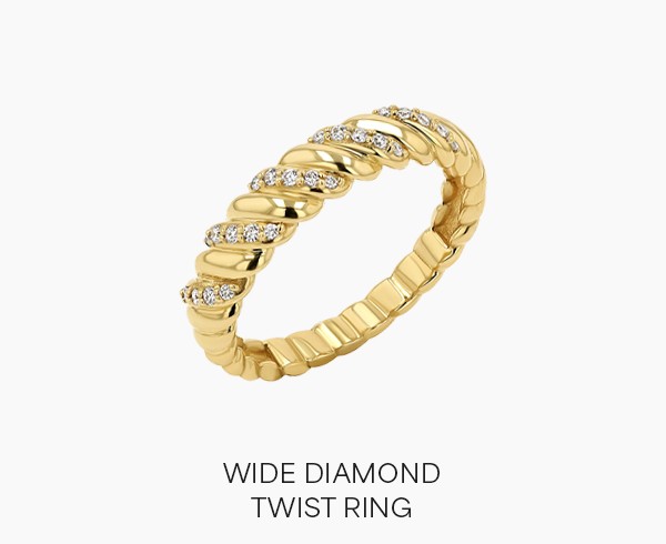 Wide Diamond Twist Ring