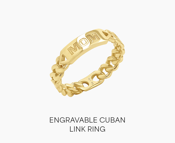 Engravable Cuban Link Ring