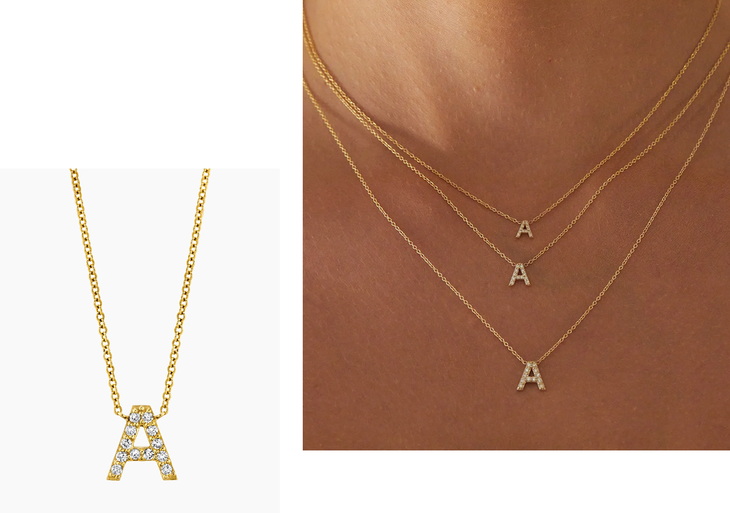 Diamond Pave Letter Necklace