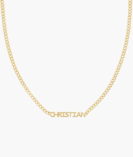 Mini Single Name Cuban Chain Necklace