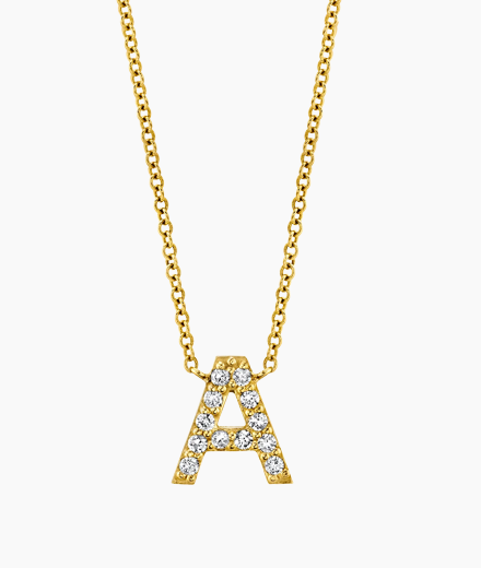 Diamond Pave Letter Necklace