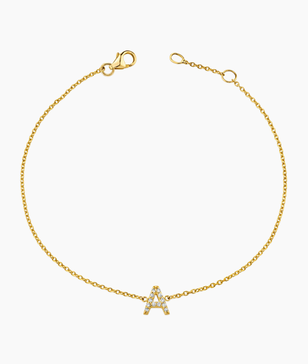 Diamond Pave Letter Bracelet