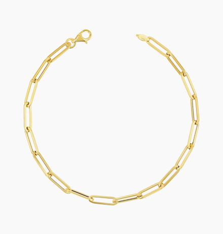 14K Paper Clip Chain Bracelet
