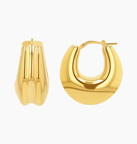 Chunky Deco Hoop Earrings