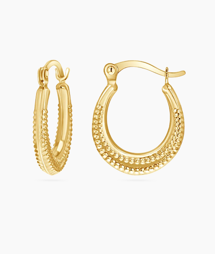 Beaded Crescent Hoops
