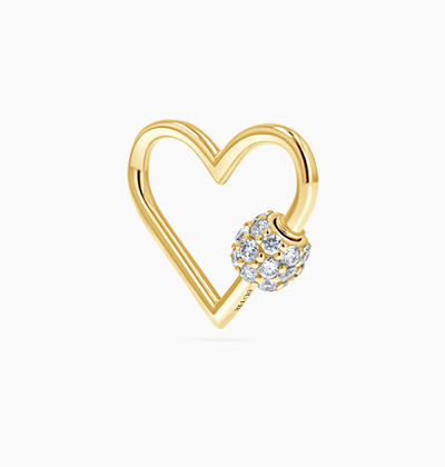 Diamond Heart Carabiner Connector Charm