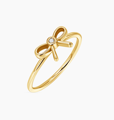 Dainty Diamond Bow Ring