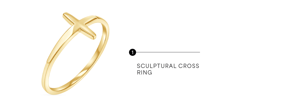 Sculptural Cross Ring