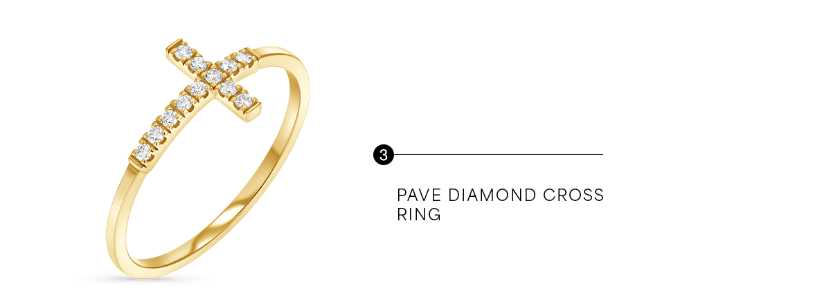 Pave Diamond Cross Ring