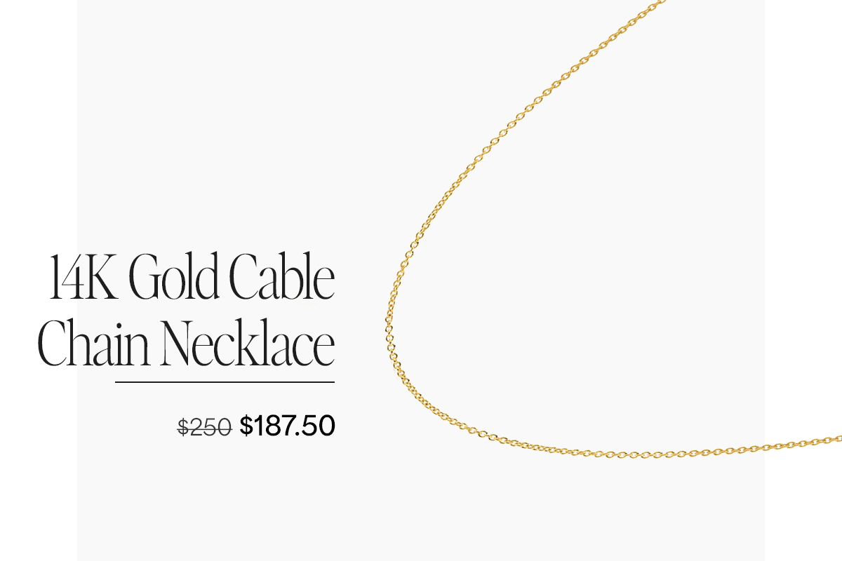 14K Gold Cable Chain Necklace