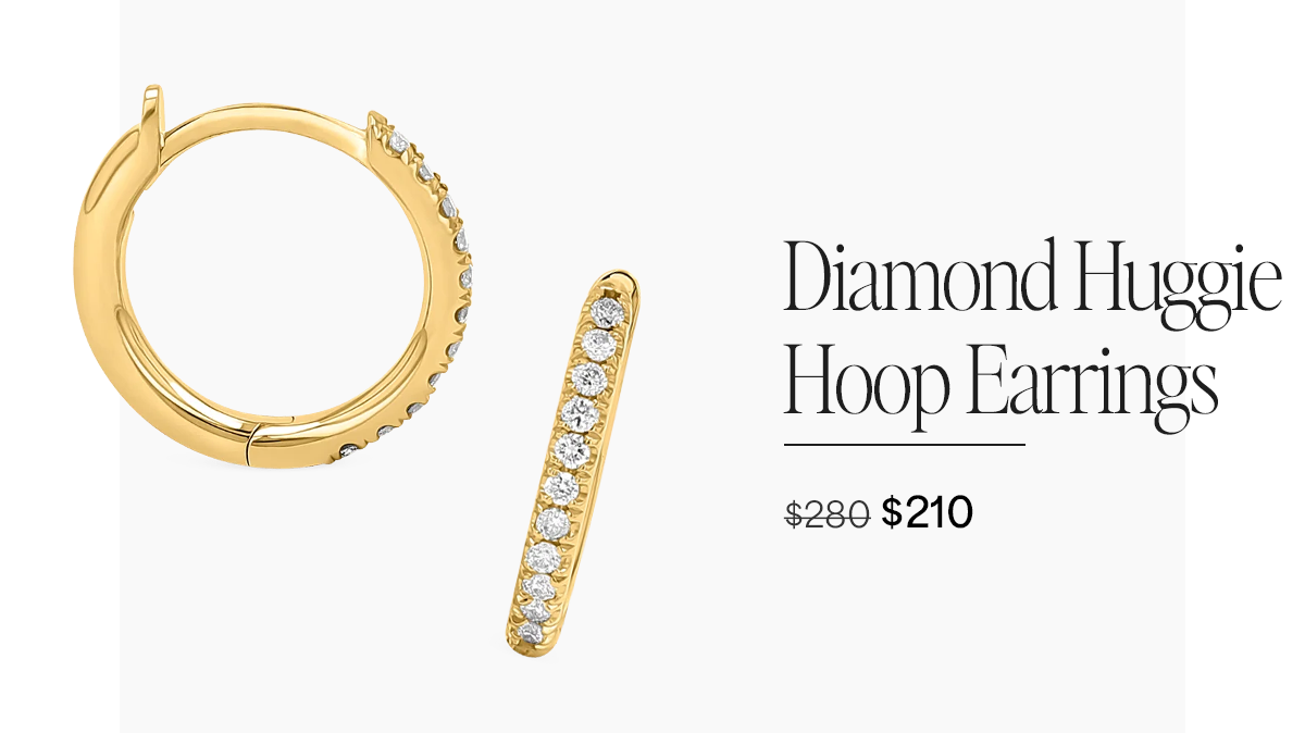 Diamond Huggie Hoop Earrings