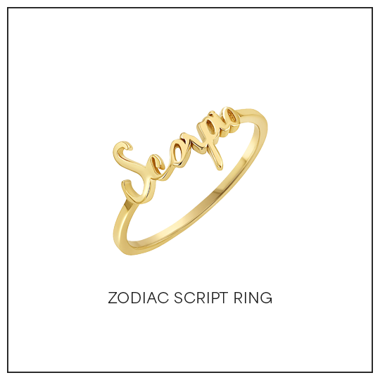 Shop Zodiac Script Ring